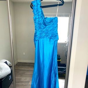 Blue Ruffle Gown